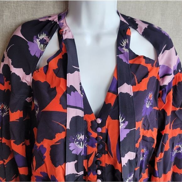 MAEVE Neck-Tie Silk Blouse - Picture 6 of 12